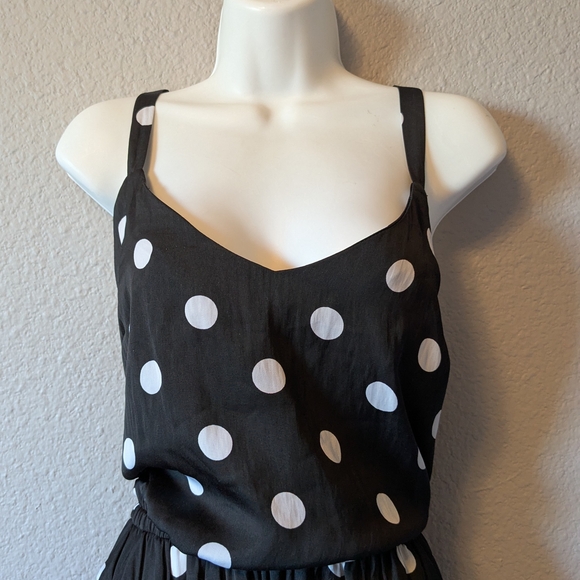 A New Day Black and White Polka Dot  Asymmetrical Ruffle Skirt Dress Sz.XL - Picture 11 of 14